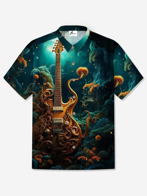 Moisture-wicking Undersea Guitar Music Hawaiian Shirt
